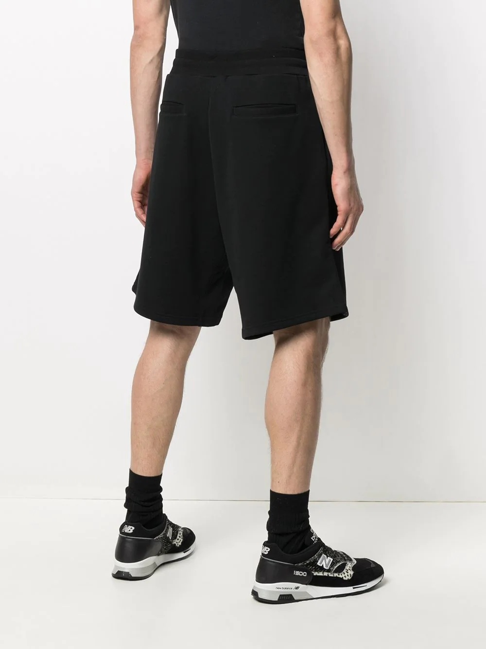 logo-print cotton track shorts - 4