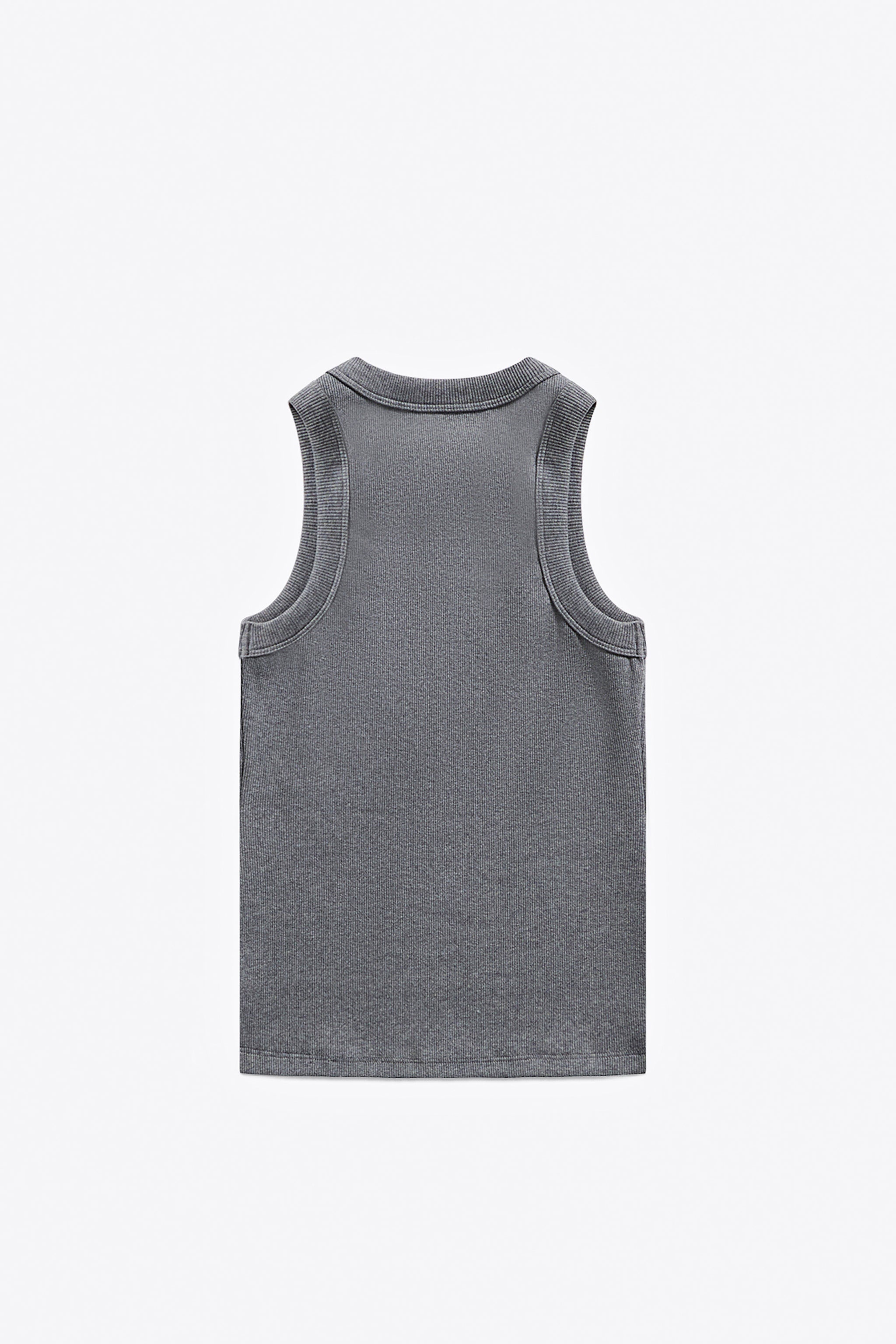 DISTRESSED CRYSTAL RIBBED KNIT TANK TOP - 2
