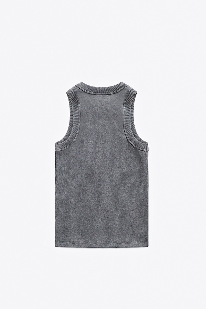 AREA DISTRESSED CRYSTAL RIBBED KNIT TANK TOP outlook