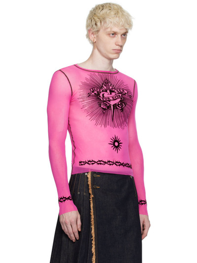 Jean Paul Gaultier Pink Flocked Long Sleeve T-Shirt outlook