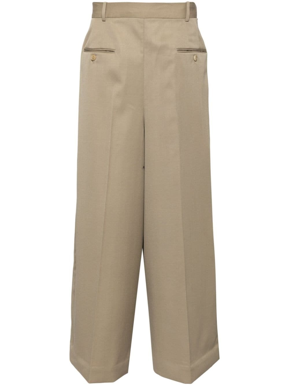wide-leg wool trousers - 1