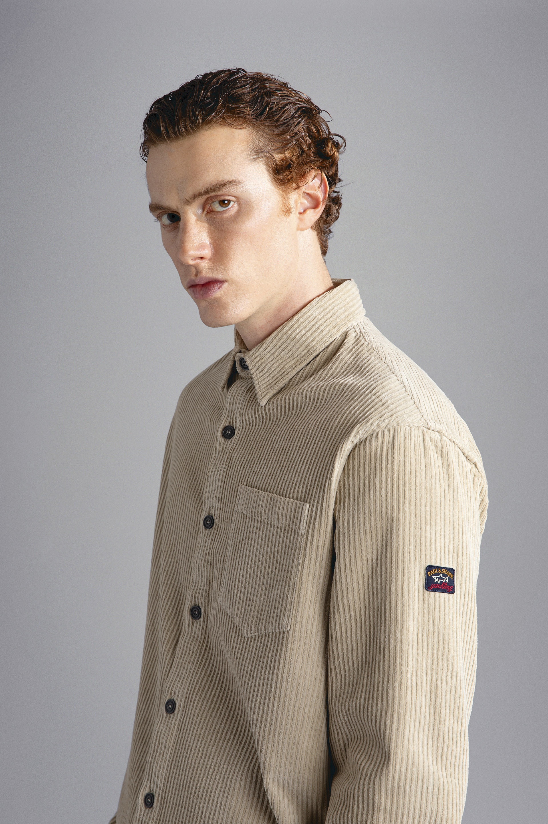 GARMENT DYED COTTON VELVET OVERSHIRT - 4