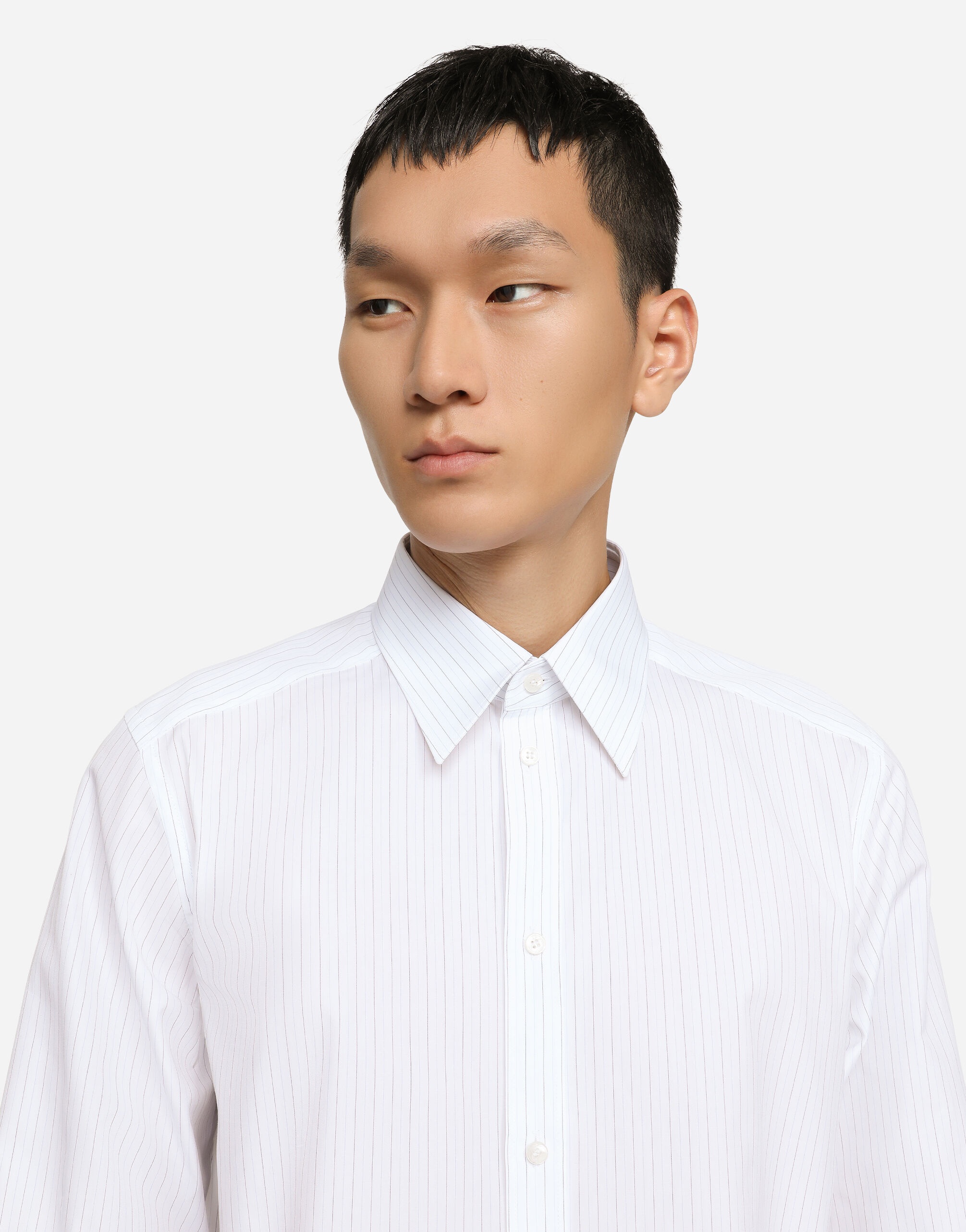 Striped cotton Martini-fit shirt - 4