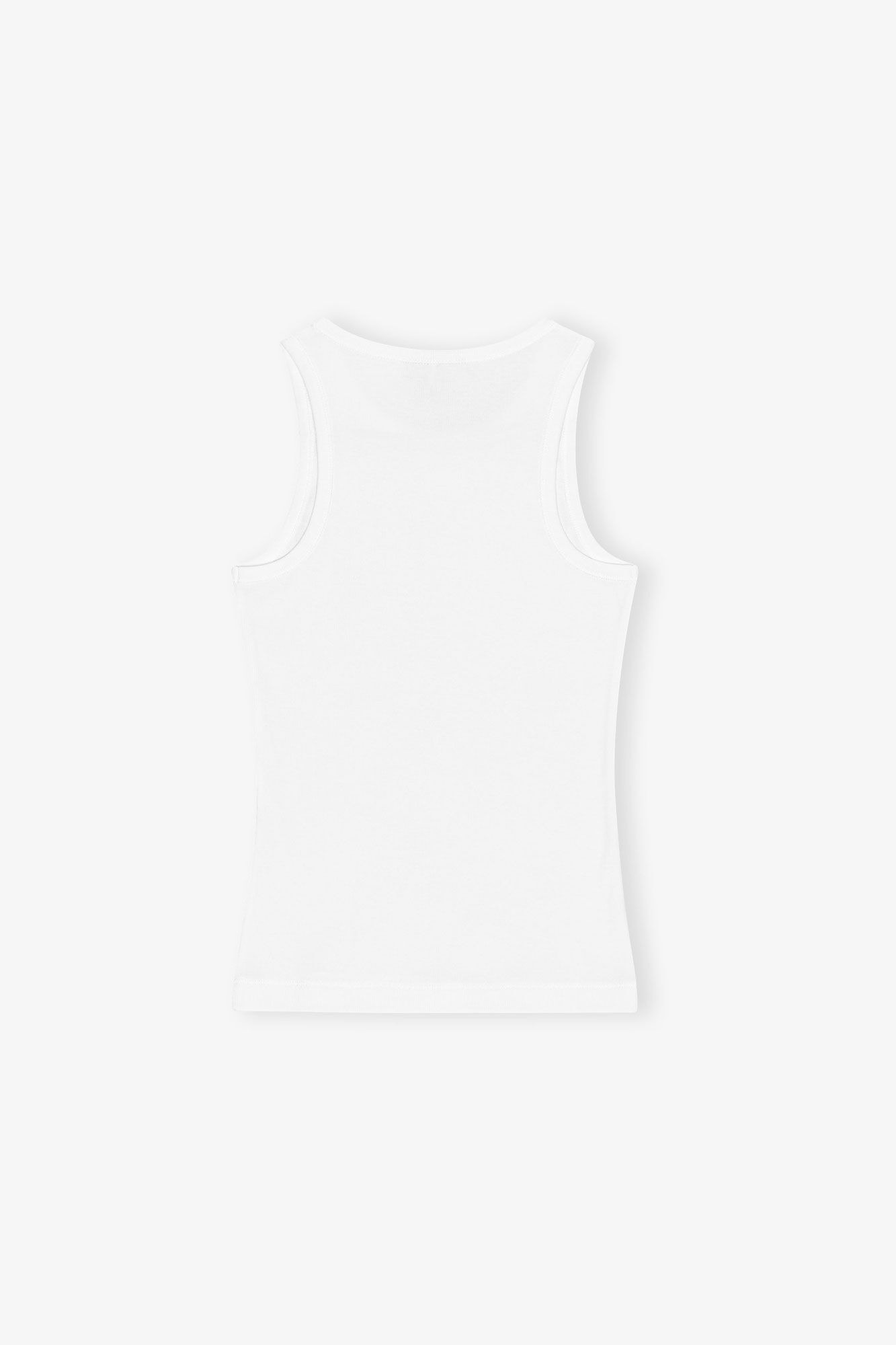 WHITE SOFT COTTON RIB TANK TOP - 6