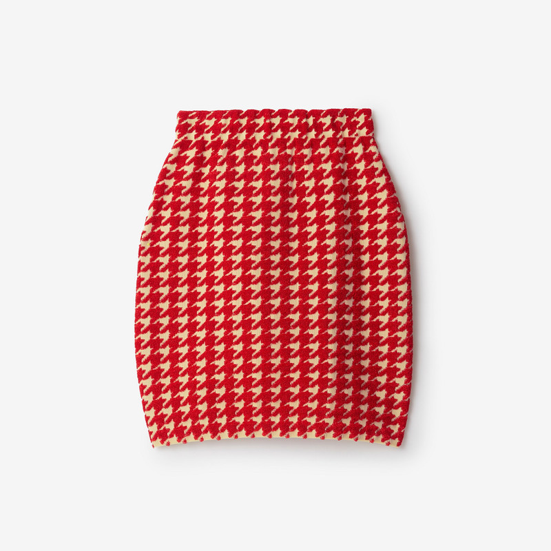 Houndstooth Nylon Blend Mini Skirt 5