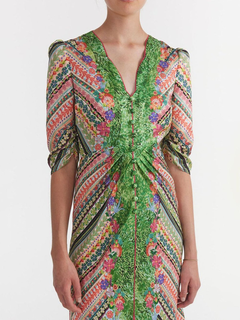 Mitsu B mix-print midi dress 3