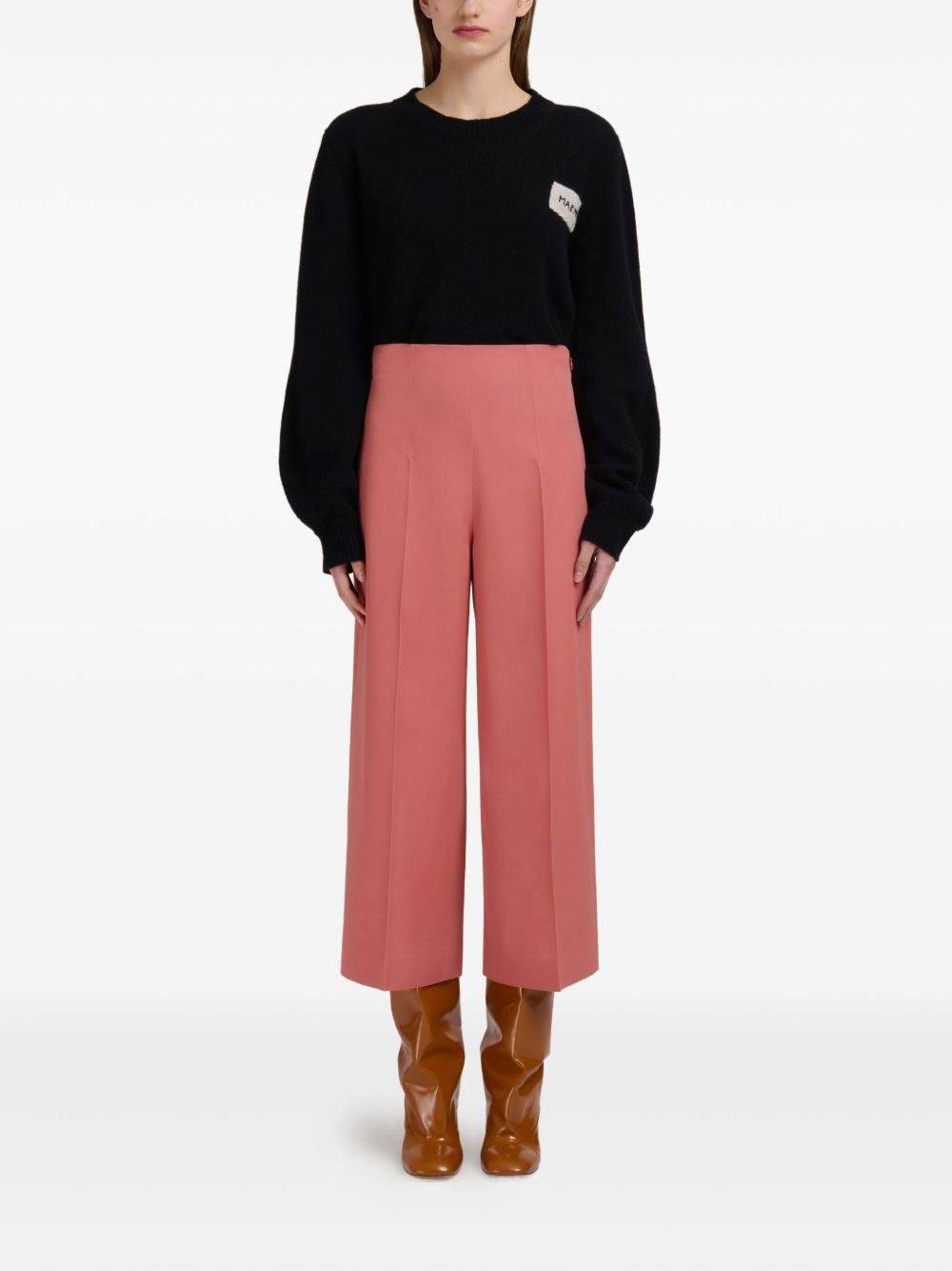 virgin-wool high-waisted tailored trousers - 2