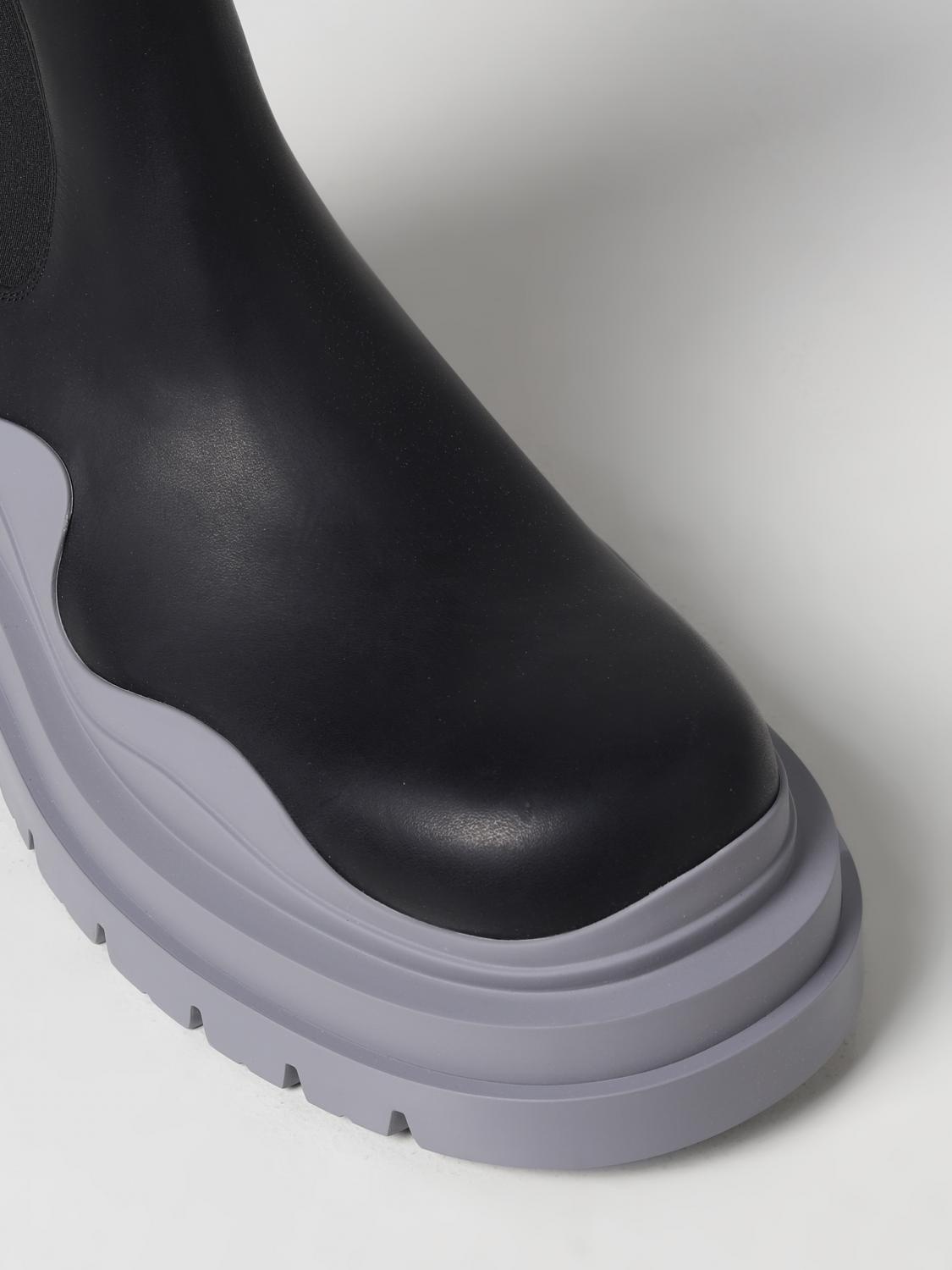 Bottega Veneta Tire leather and fabric ankle boots - 4