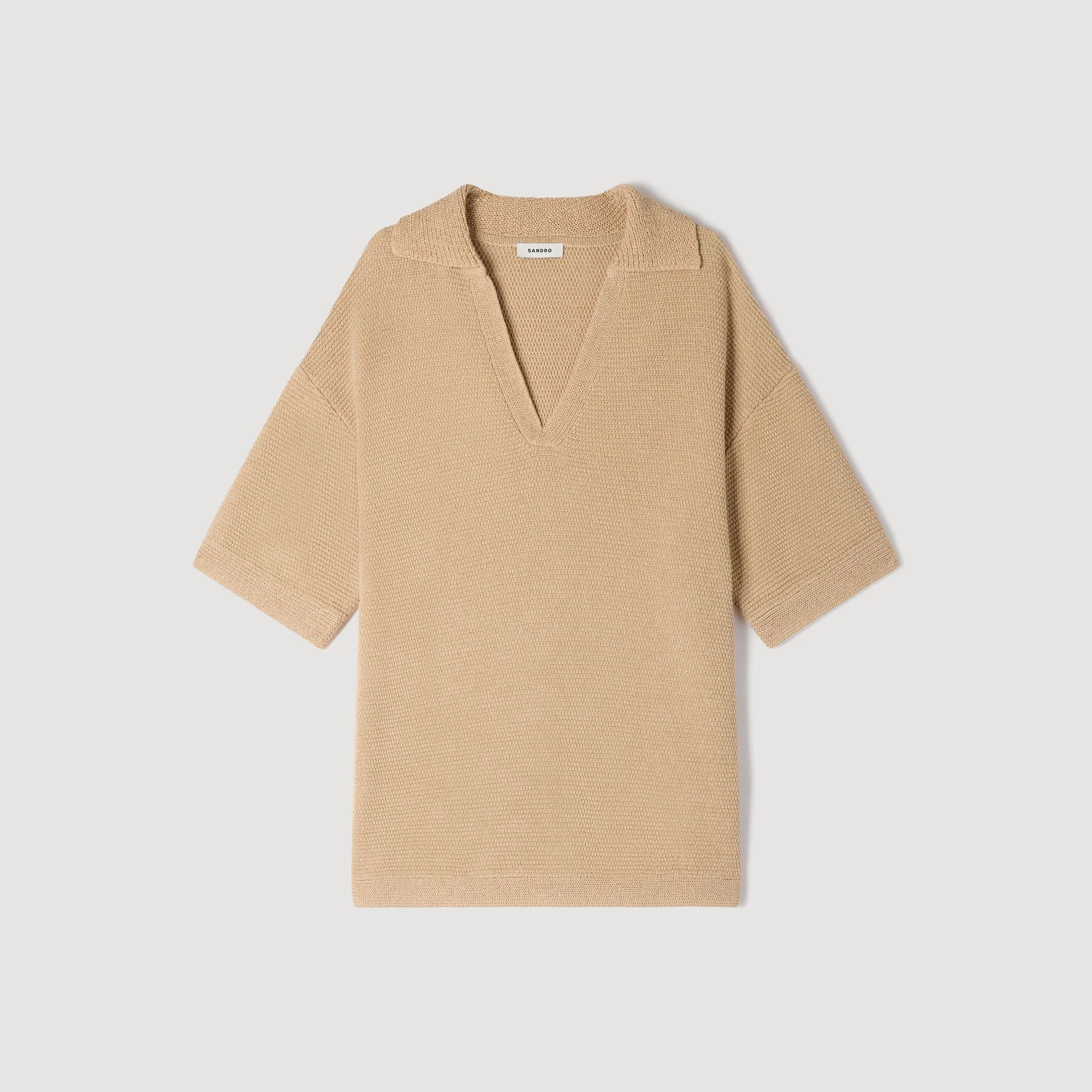 JUTE-EFFECT POLO SHIRT - 1