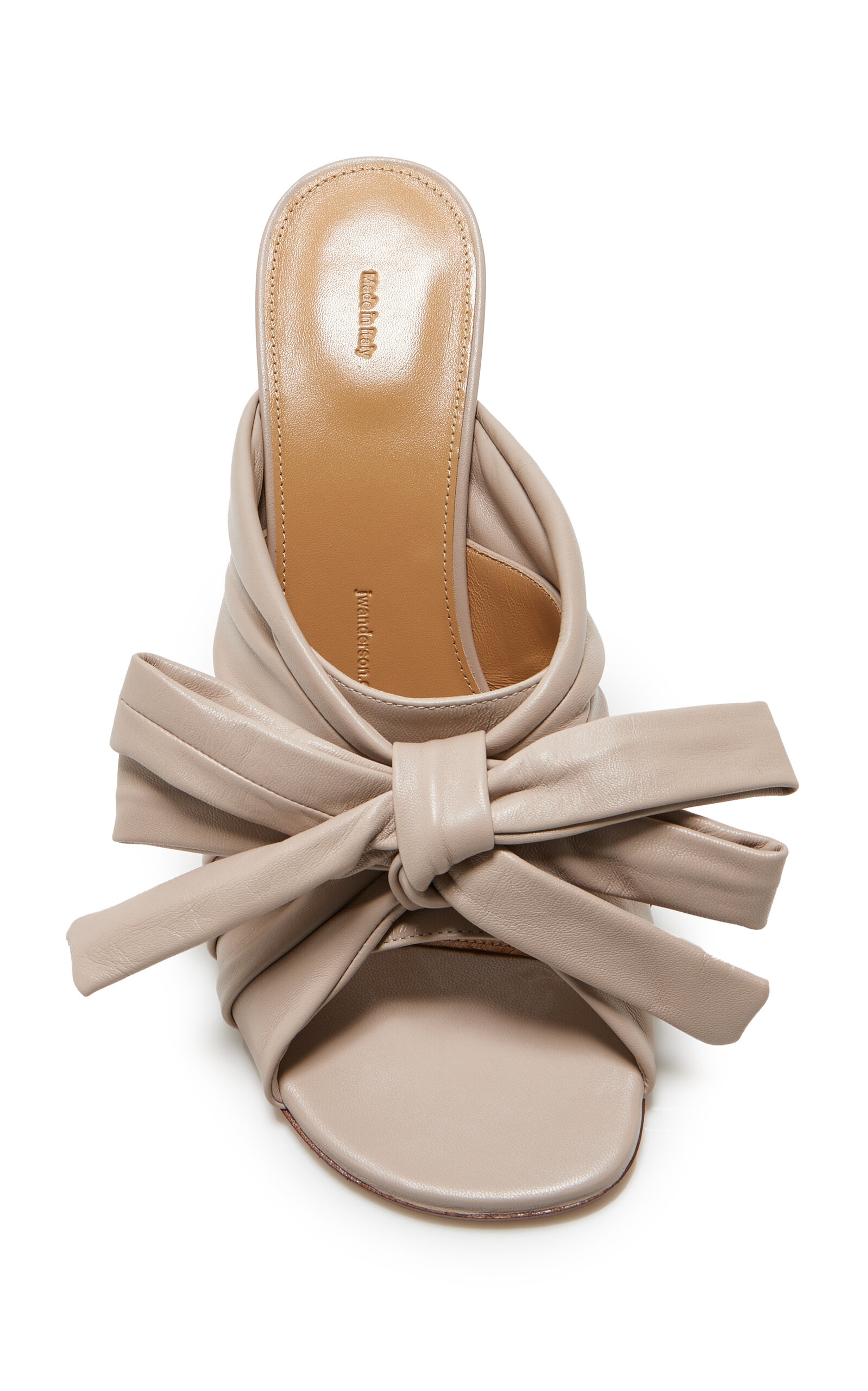 Bow-Detailed Leather Sandals taupe - 5