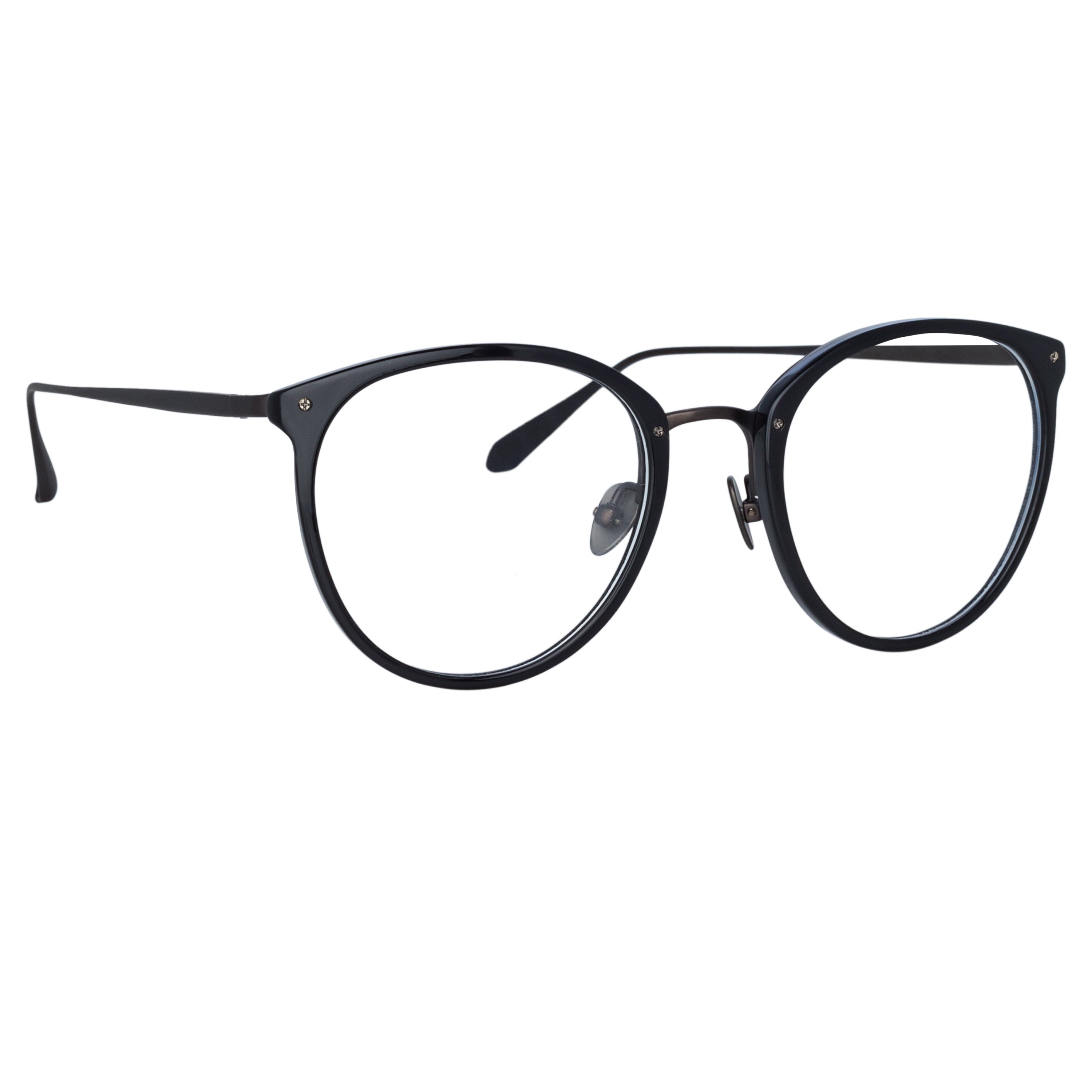 CALTHORPE OVAL OPTICAL FRAME IN BLACK AND NICKEL - 2