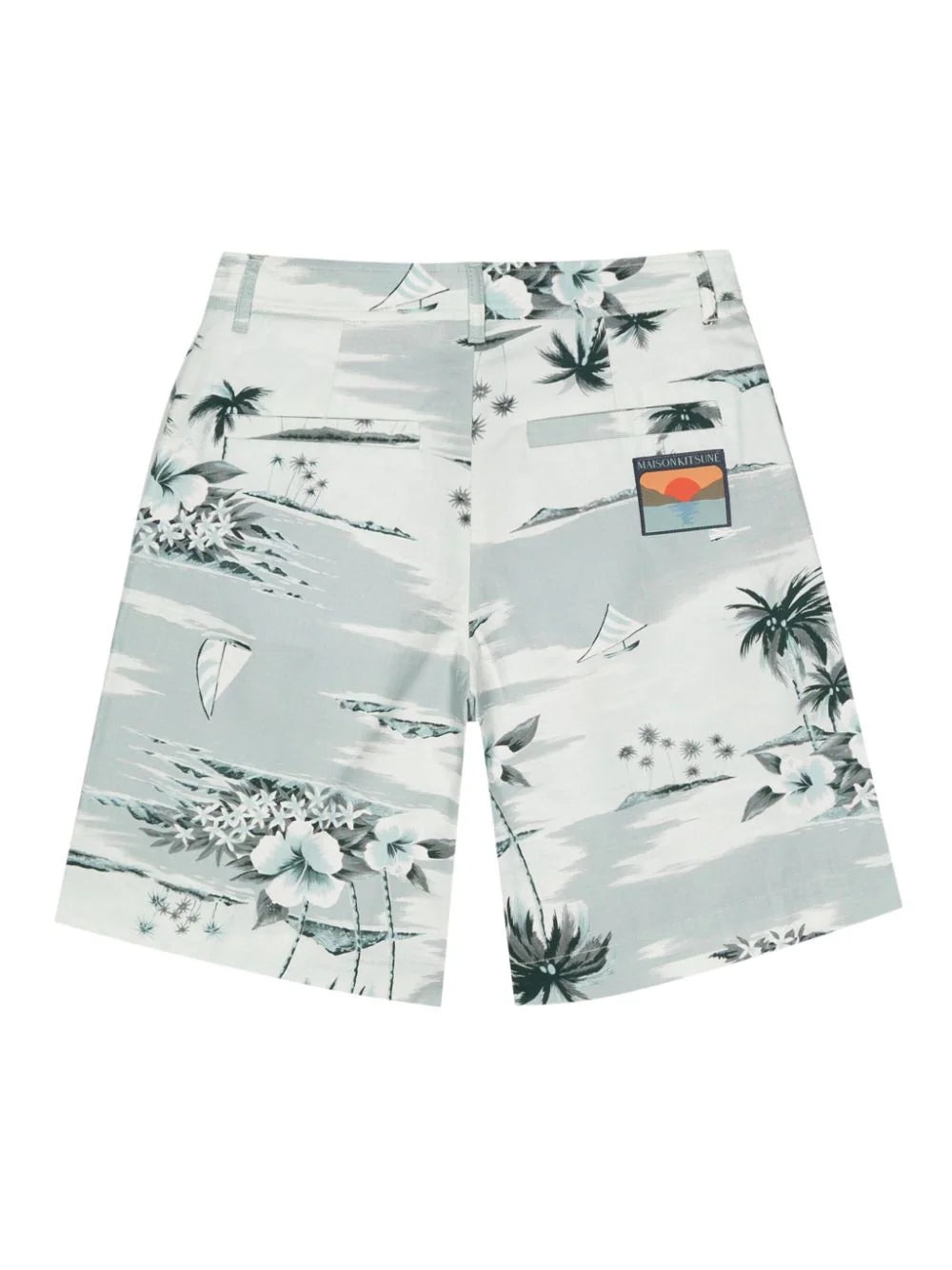 HAWAIIAN LANDSCAPE-PRINT DECK SHORTS - 2