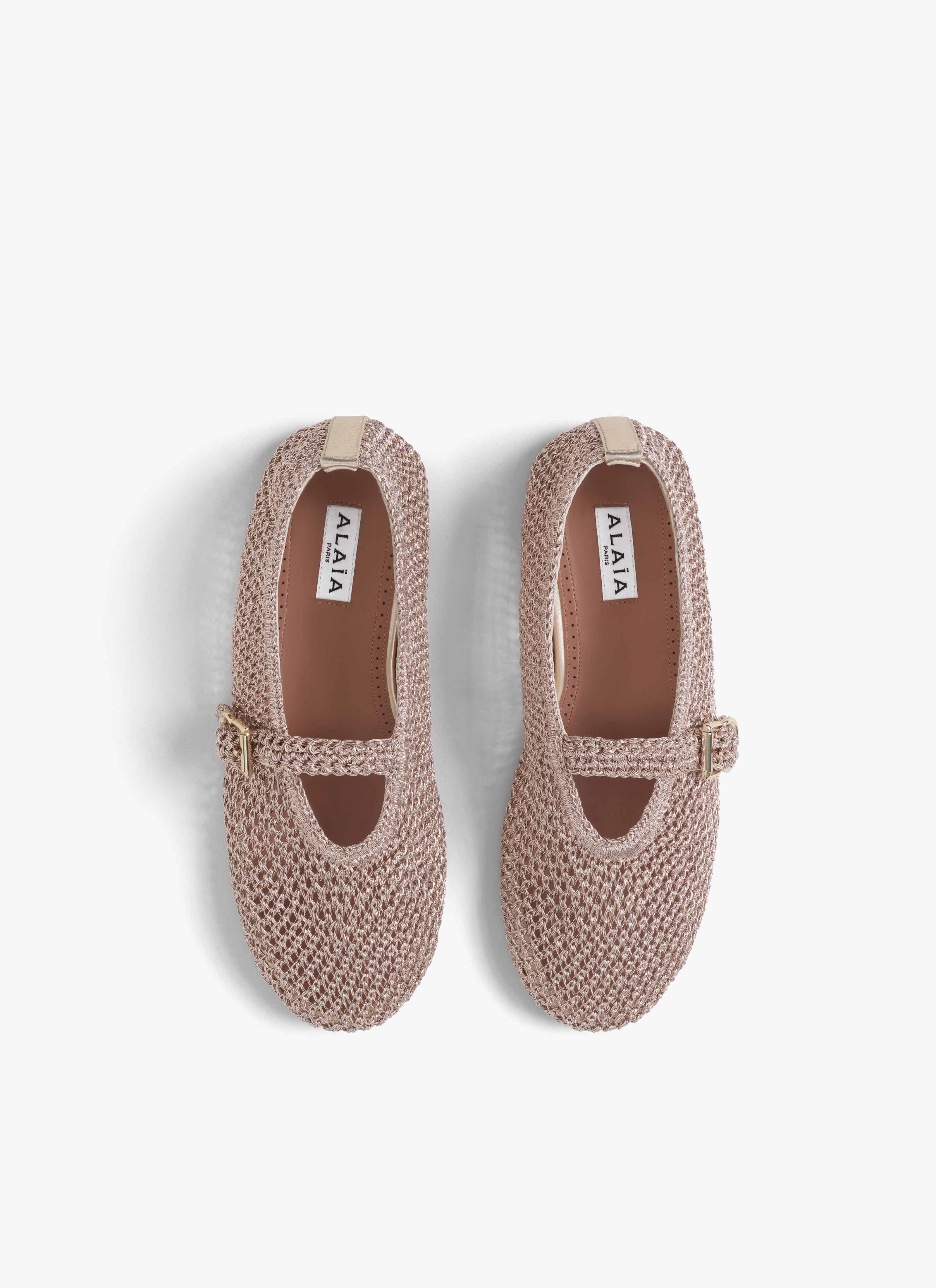 BALLET FLATS IN KNITTED LUREX - 3