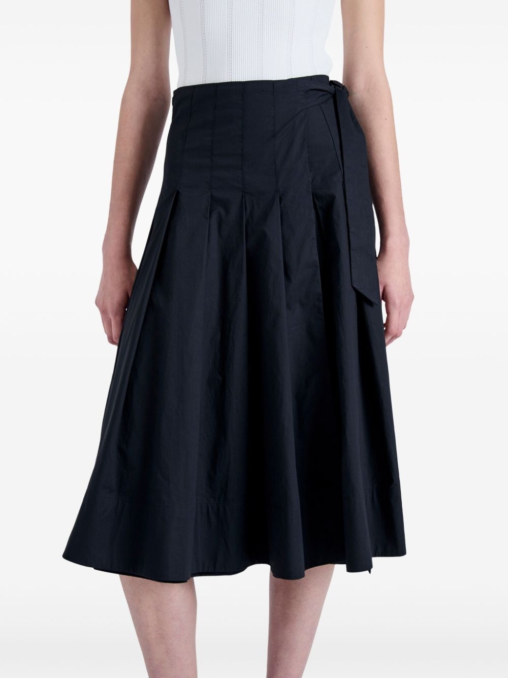 pleated wrap midi skirt - 5
