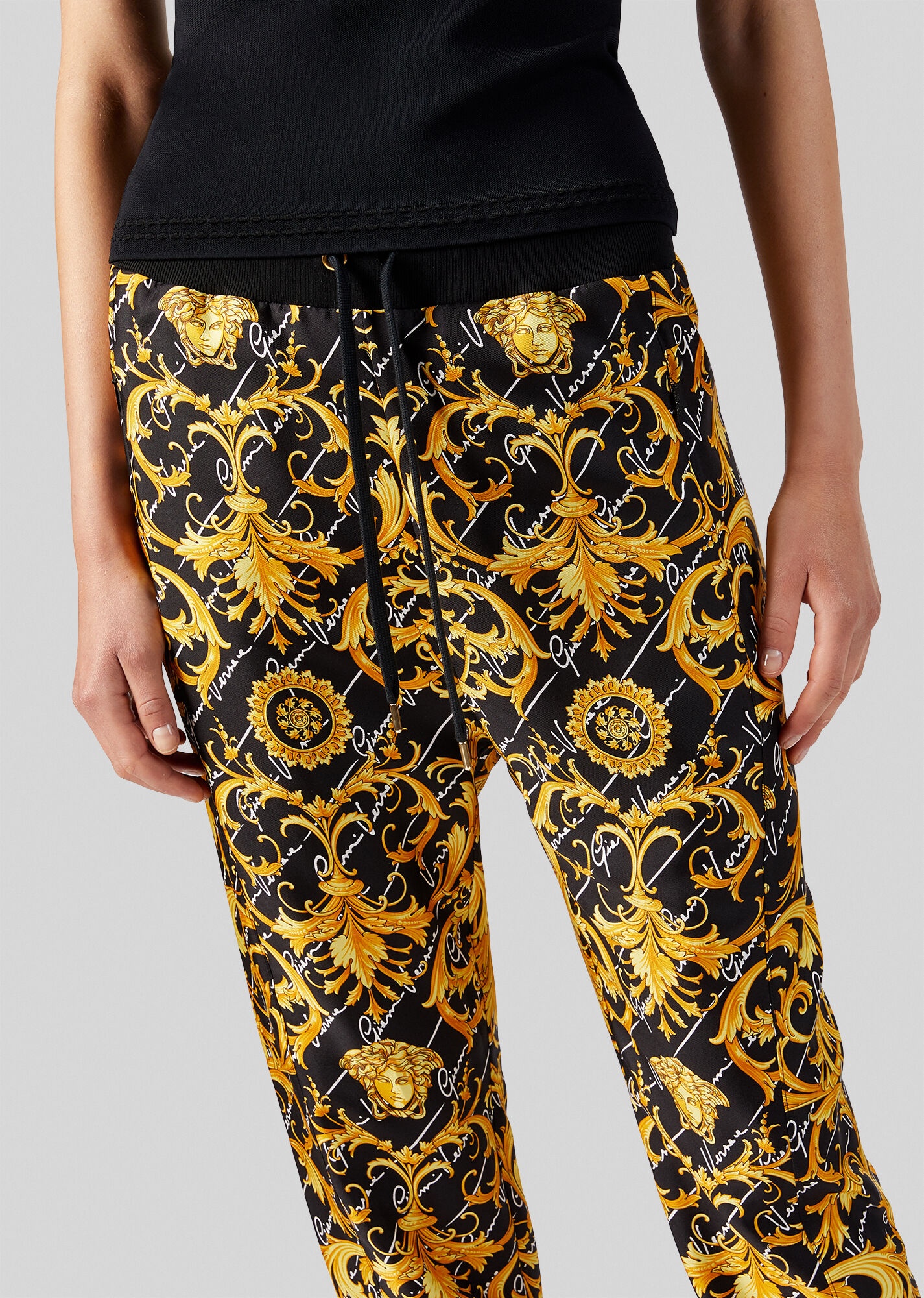 Barocco Signature Print Silk Trackpants - 5