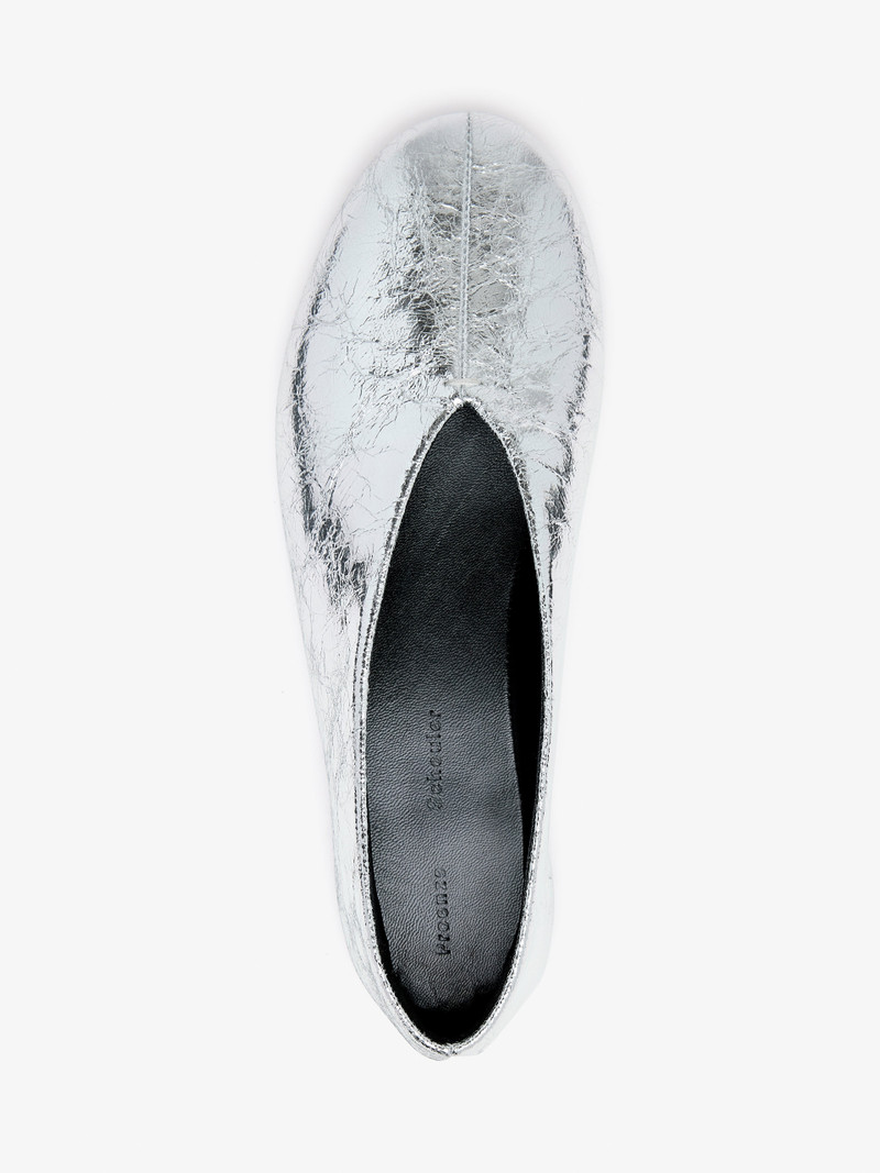 Proenza Schouler Tee Ballet Flats in Crinkle Metallic outlook