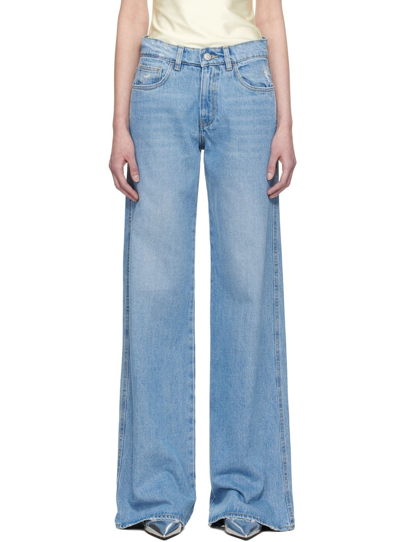 Blue Wide Leg Jeans - 1