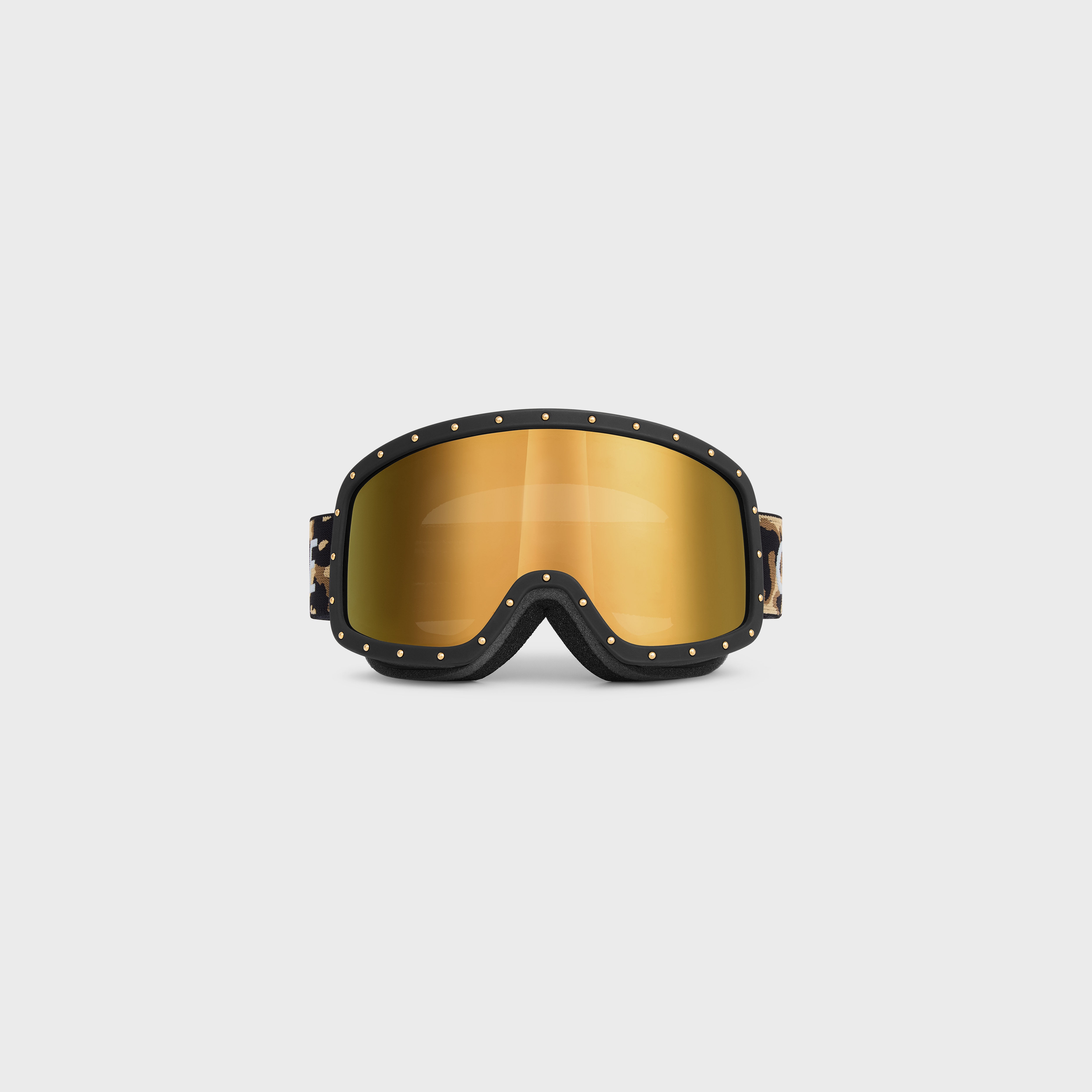 CELINE Ski Mask in Plastic with Metal Studs & Mirror Lenses - 1