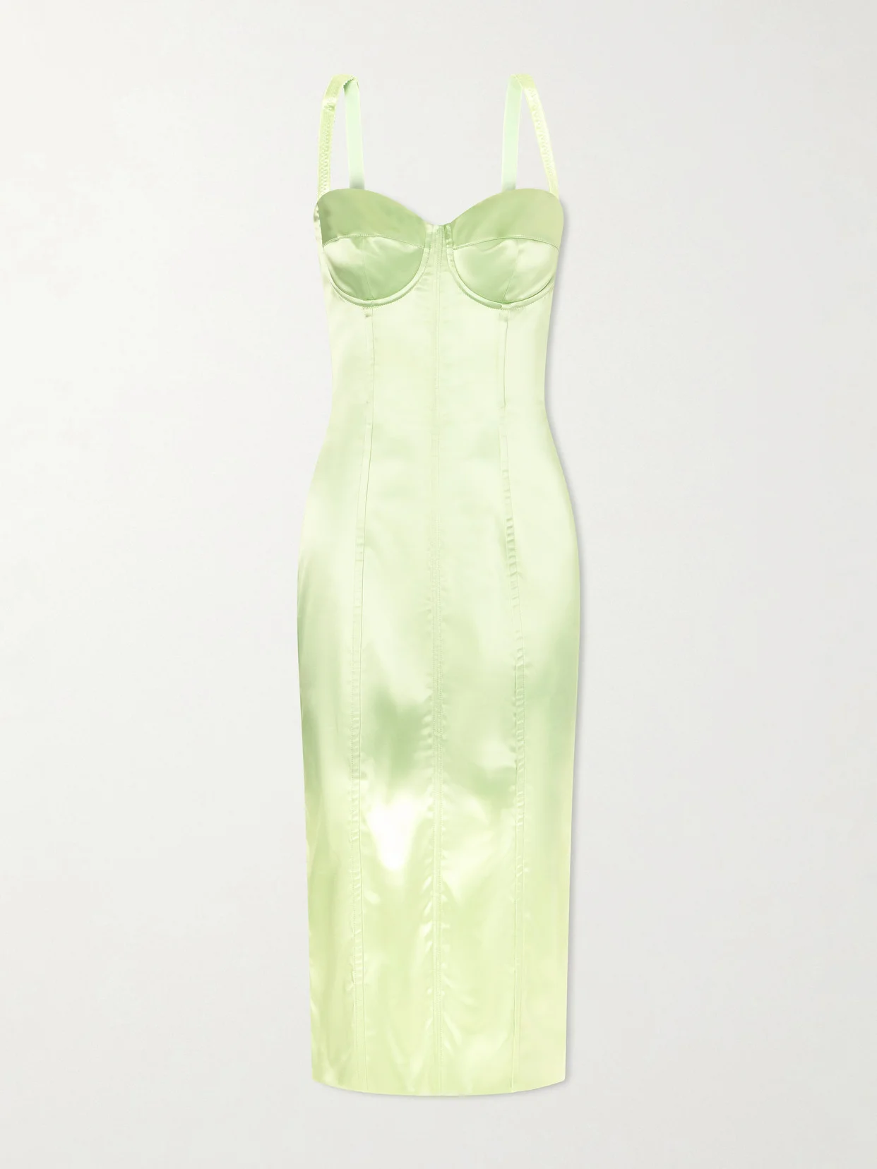 Satin Bustier Midi Dress - 1