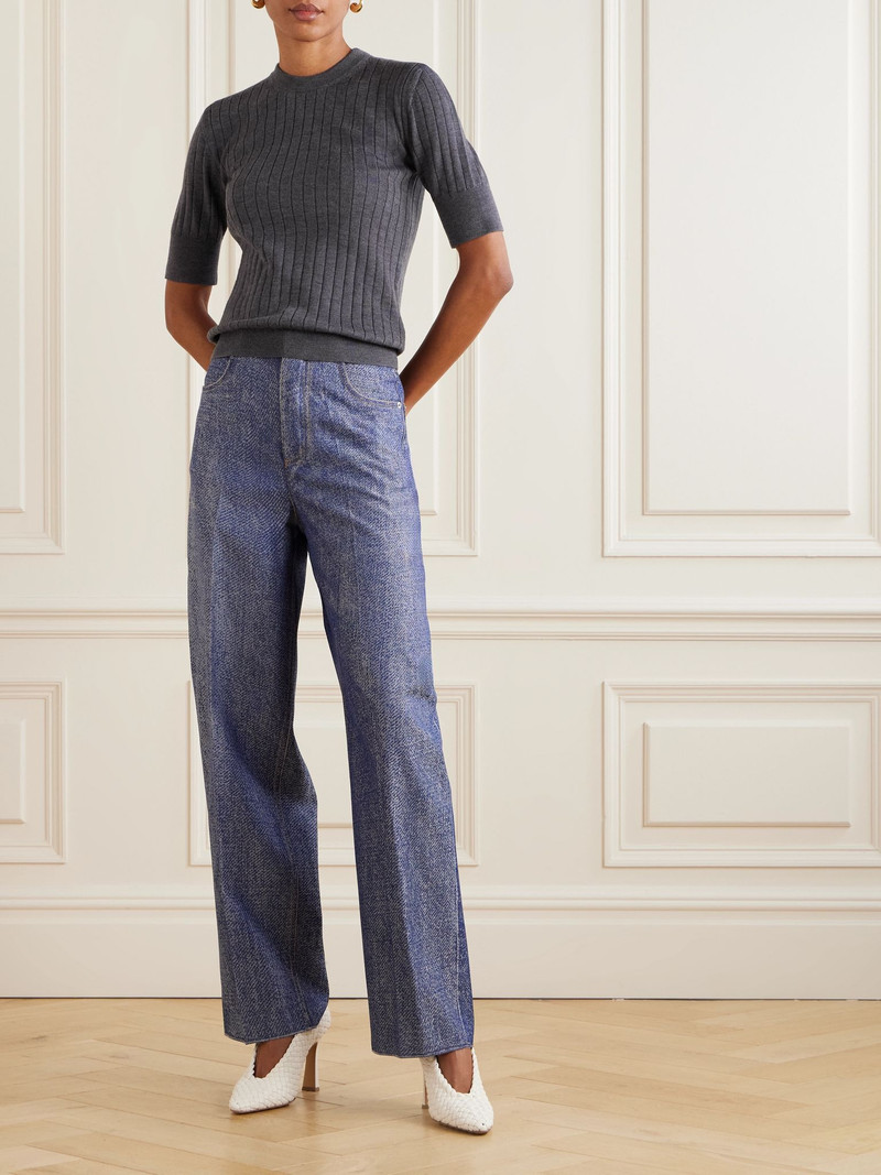 Bottega Veneta Ribbed wool T-shirt Gray outlook