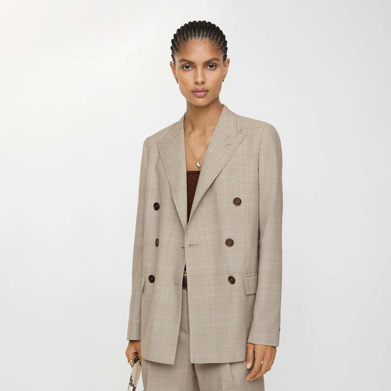 Check Wool Tailored Jacket 2