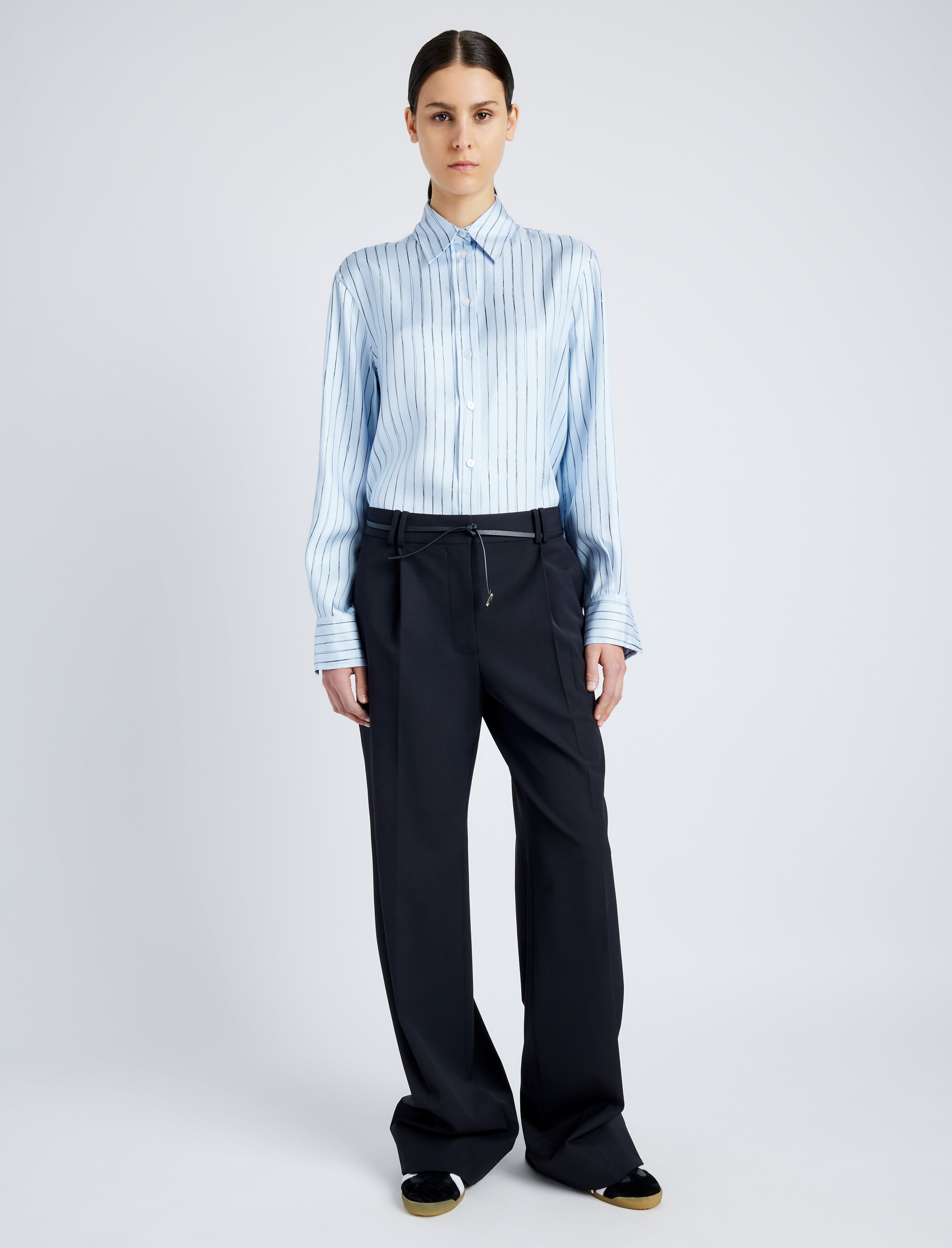 Madison Top in Stripe Silk Twill - 3