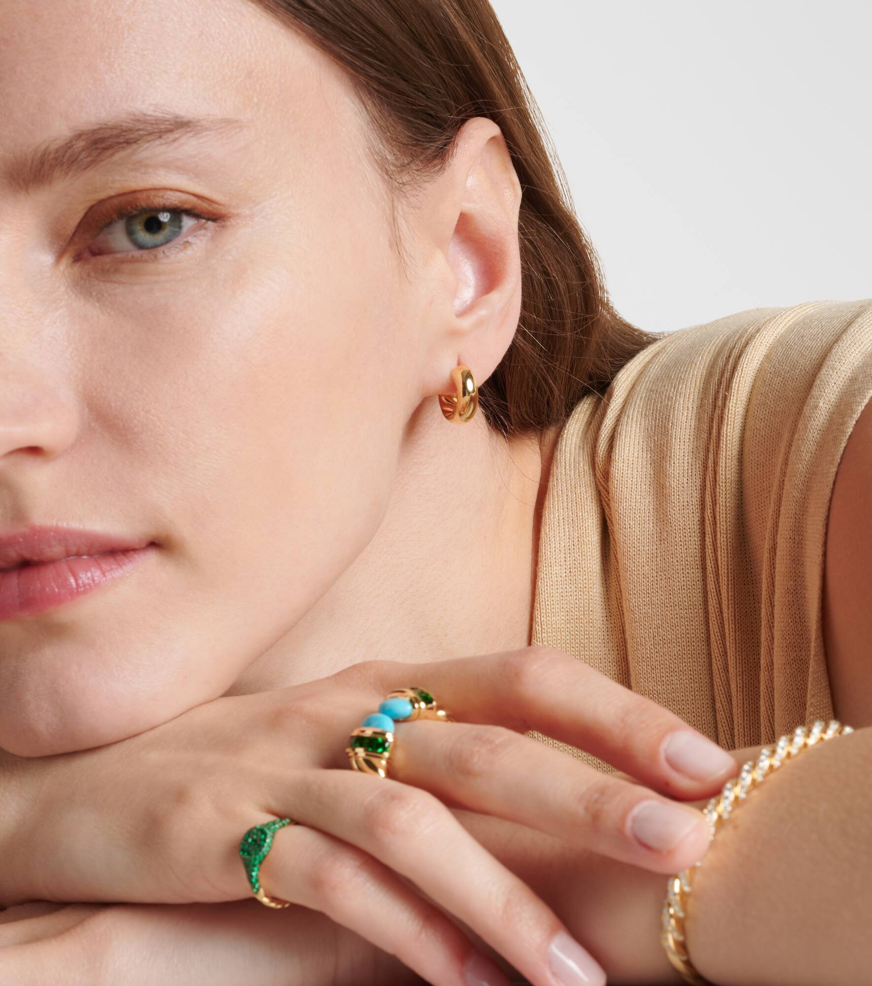 DY Mercer® Micro 18kt gold hoop earrings - 3