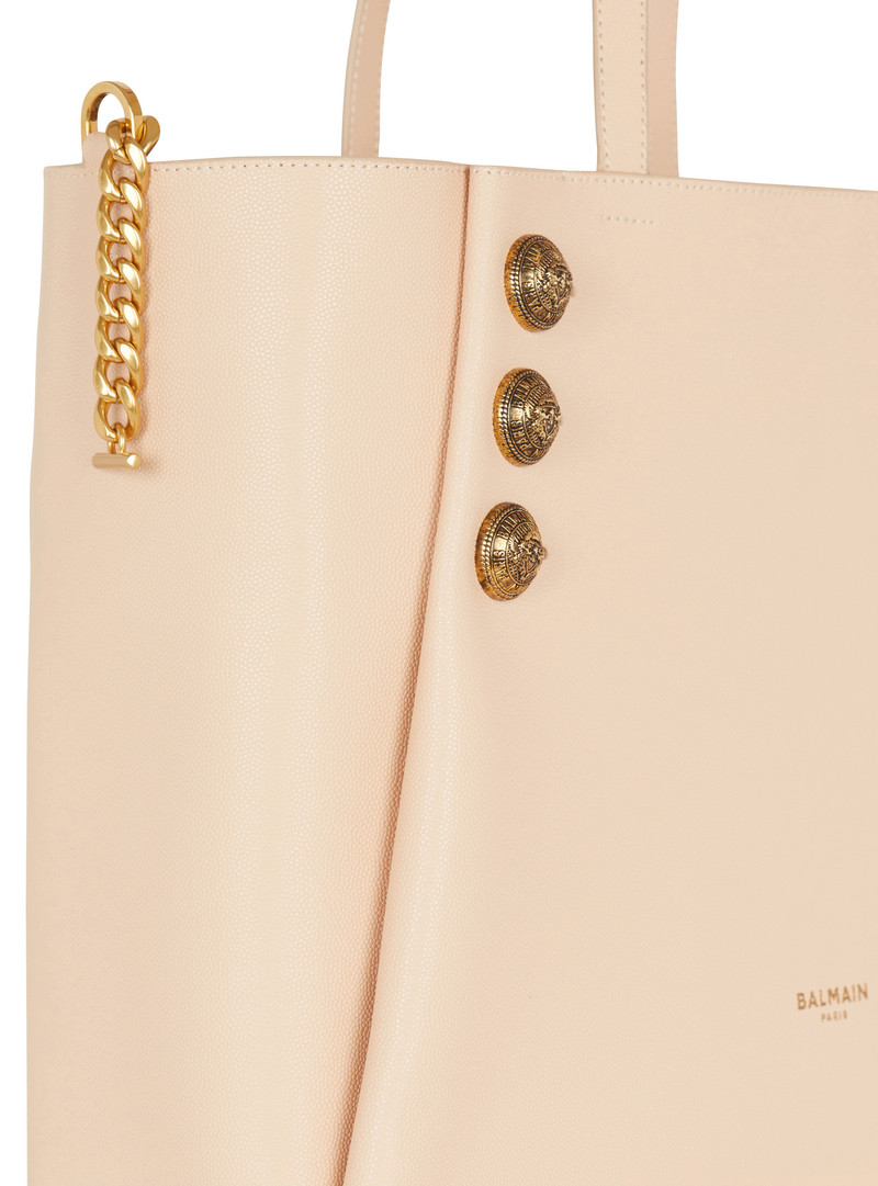 Emblème grained leather tote bag 8