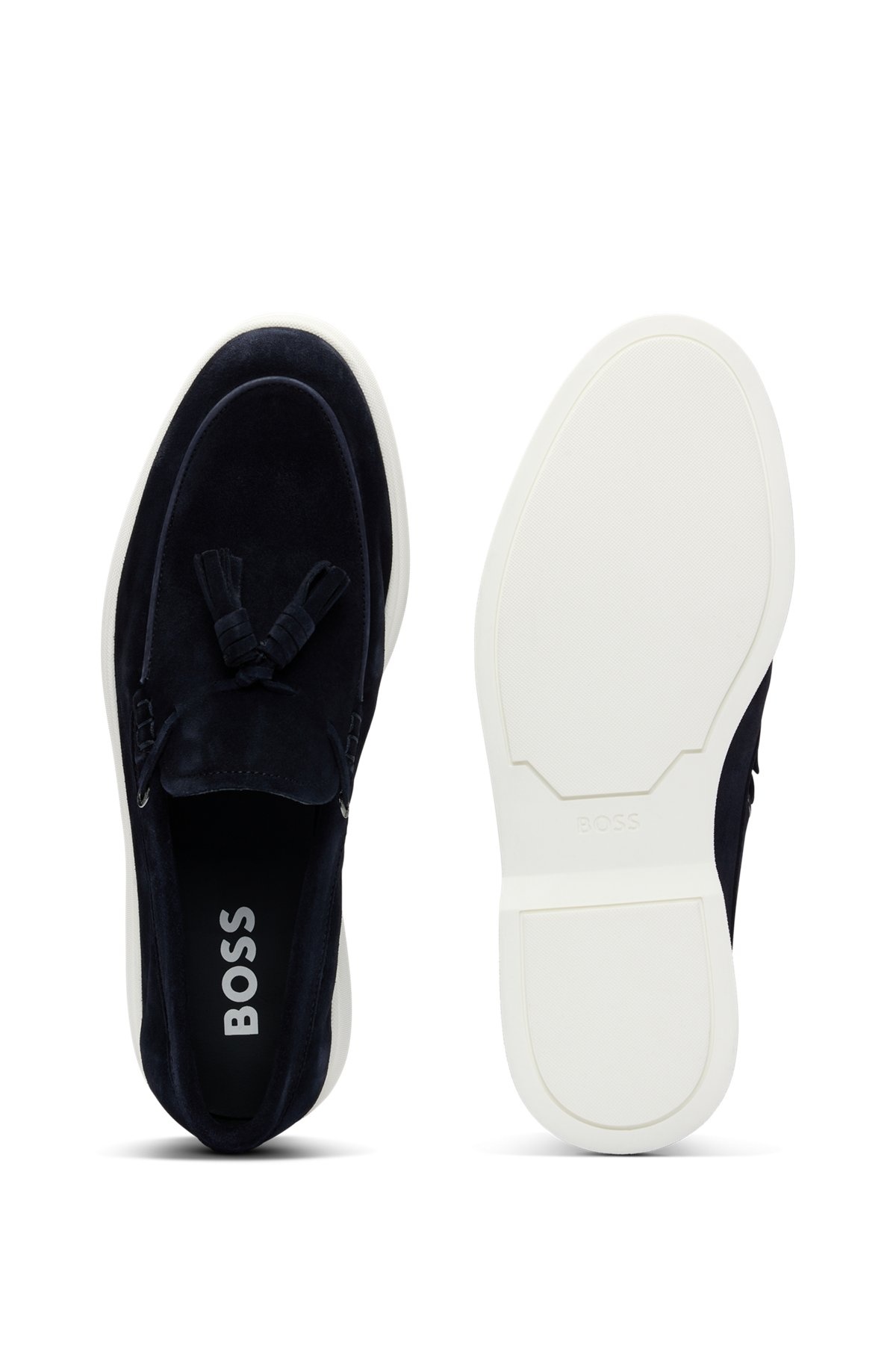 SUEDE SLIP-ON LOAFERS WITH TASSEL TRIM - 4