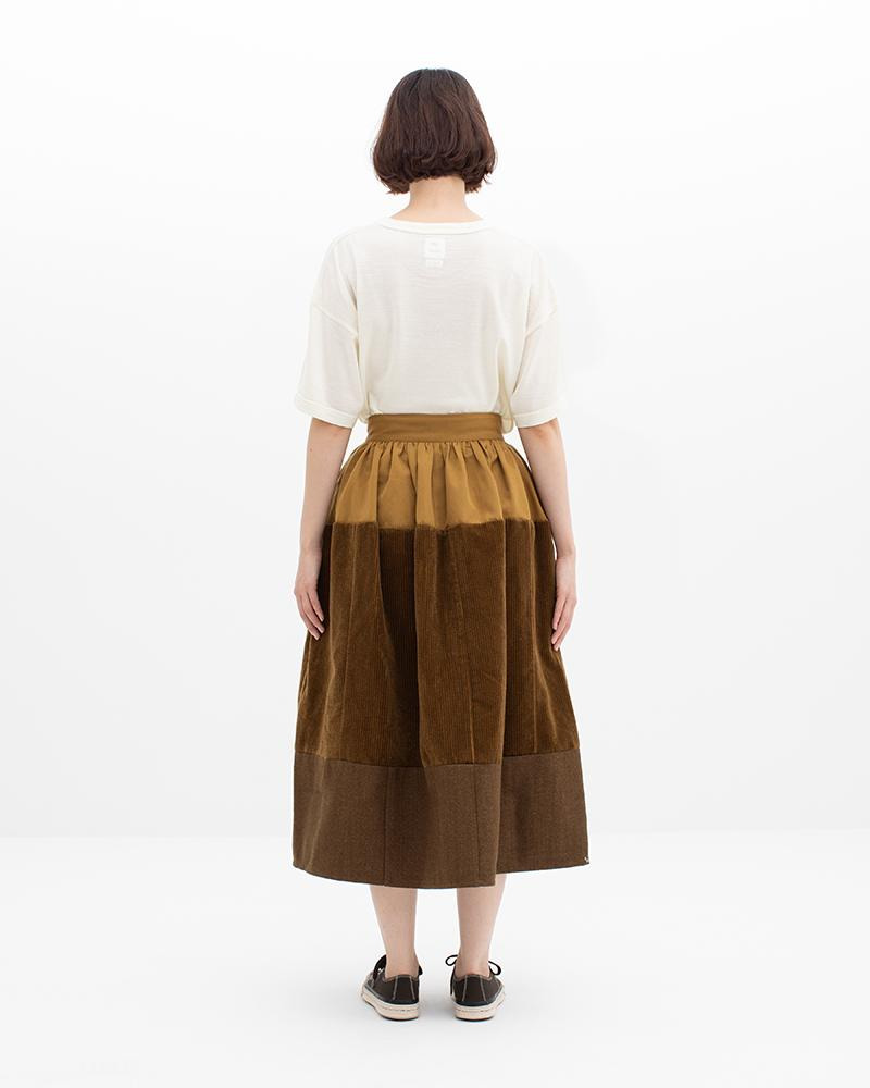 ELEVATION SKIRT P.W. WOOL CORDS W LT.BROWN - 4
