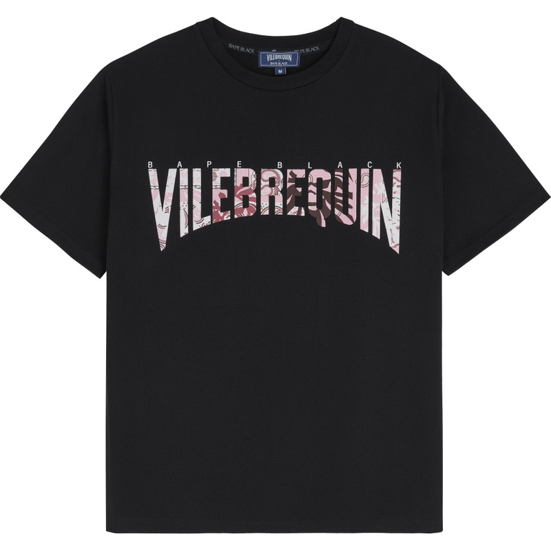 Men T-Shirt Bandana Logo Printed - Vilebrequin x BAPE® BLACK 1