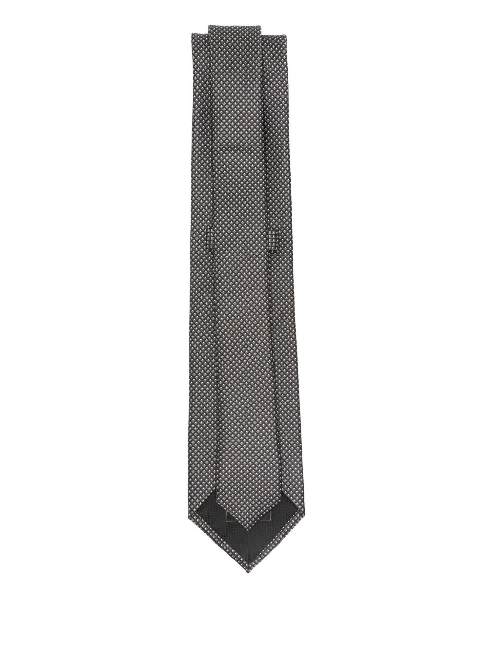 geometric-pattern silk tie - 2