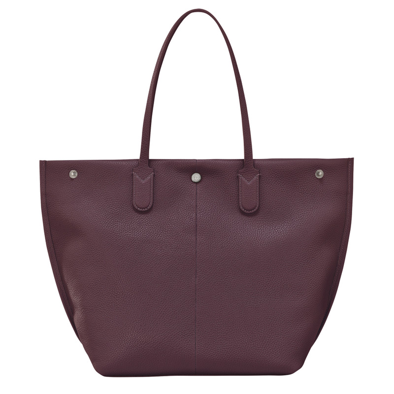 Essential L Tote bag Eggplant - Leather 3