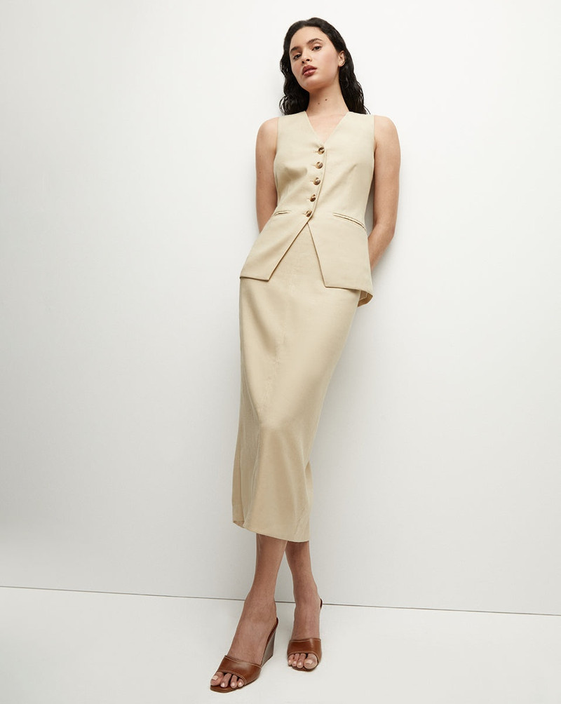 VERONICA BEARD KIMPTON STRETCH-LINEN SKIRT outlook