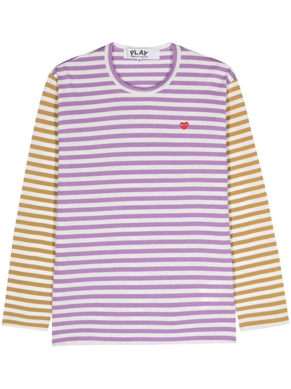 logo-appliqué striped cotton T-shirt - 1