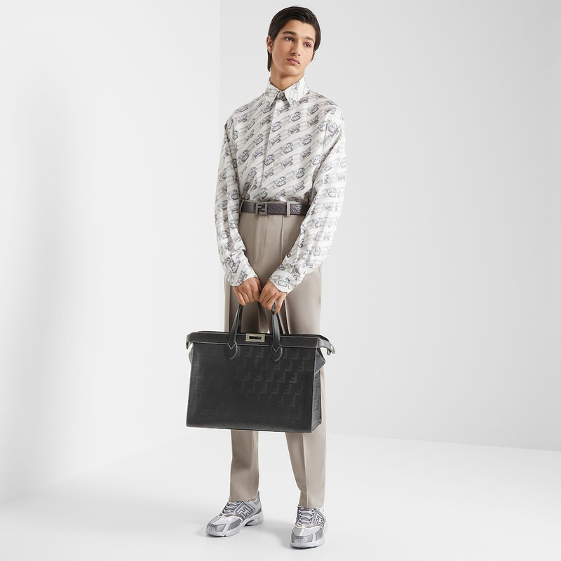 FENDI Gray nylon low-tops outlook