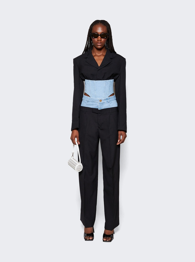 Dion Lee Float Corset Blazer Black and Blue outlook