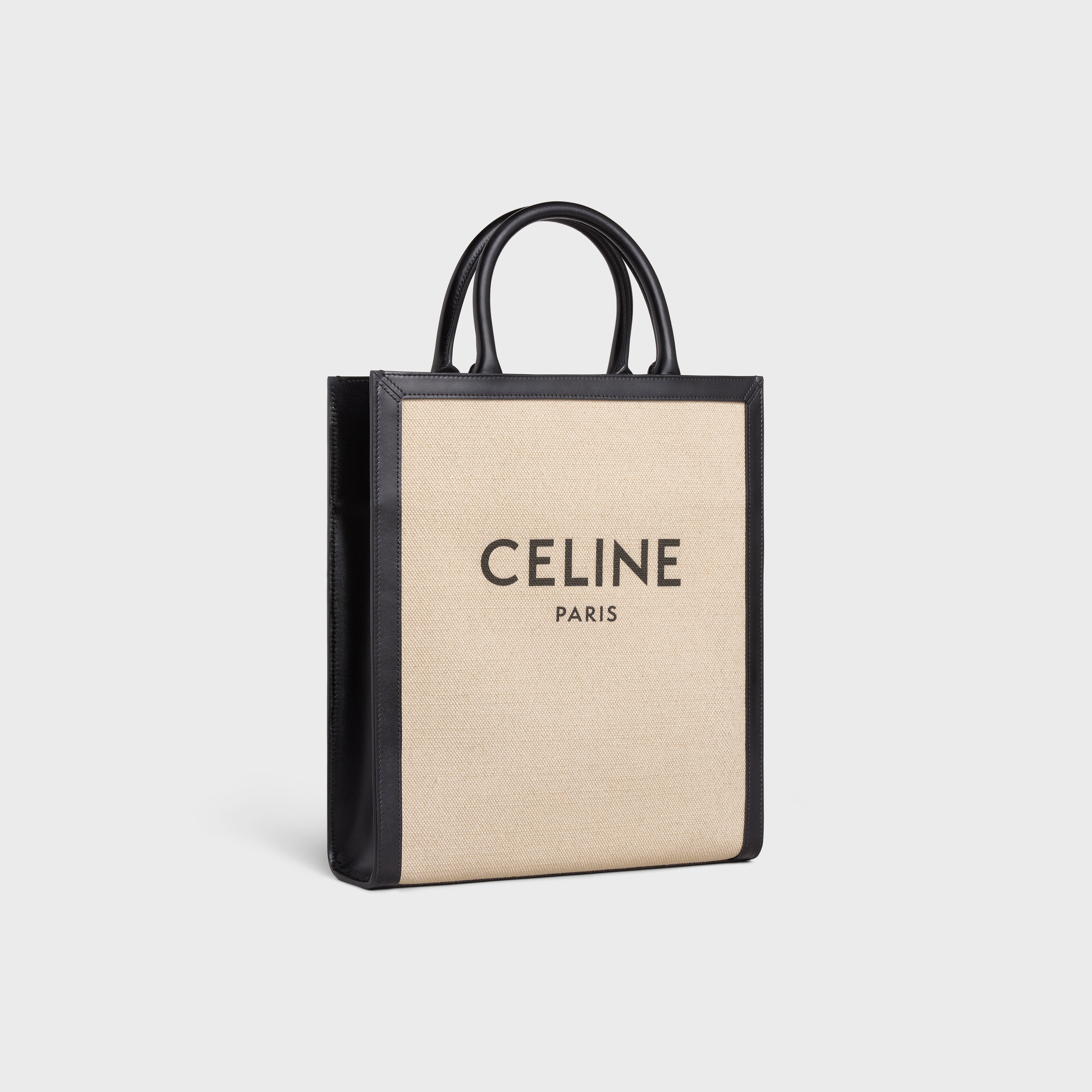 Small Vertical Cabas Celine in Textile with Celine print and Calfskin - 2