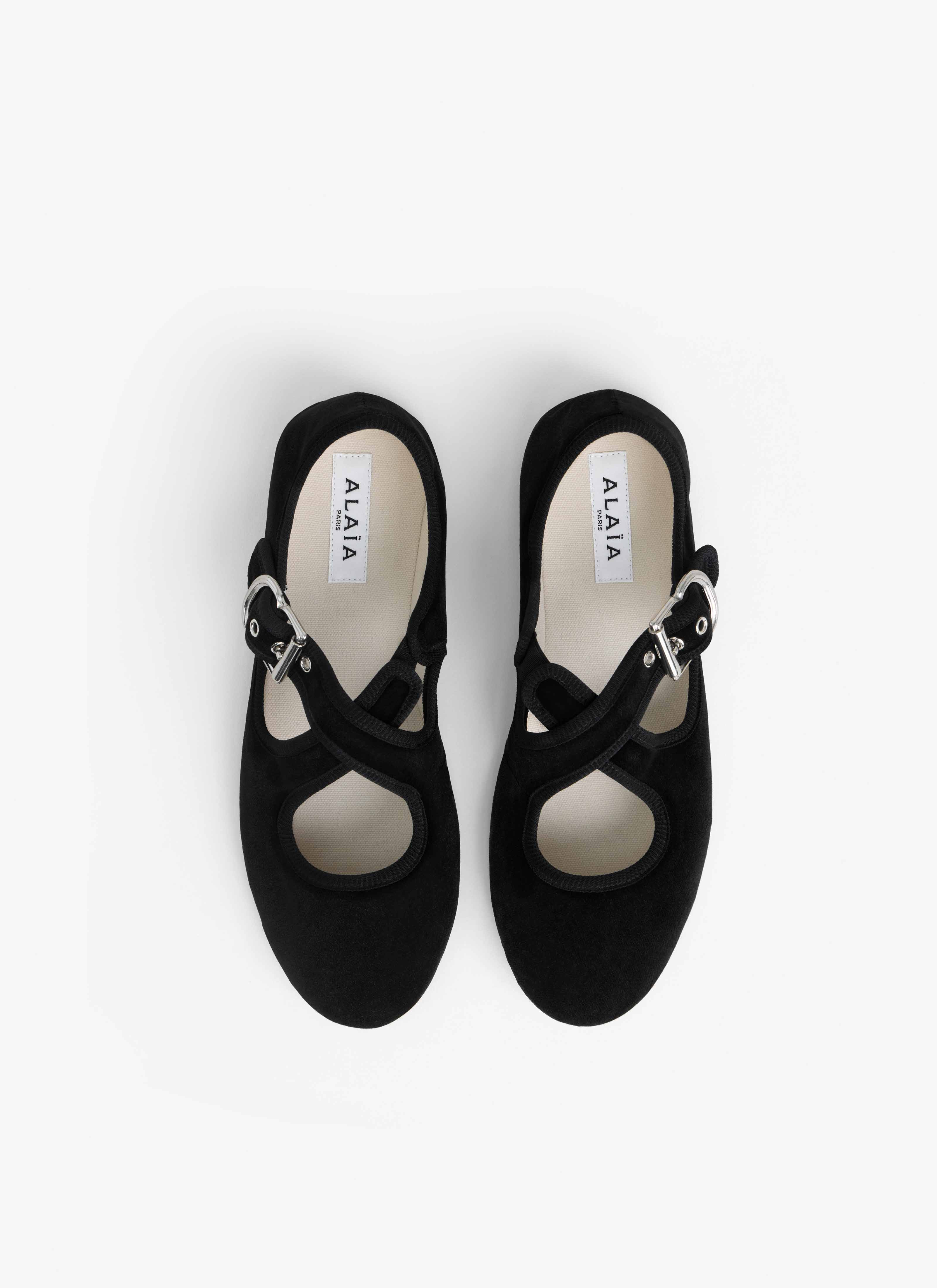 CRISS CROSS BALLET FLATS IN VELVET - 3