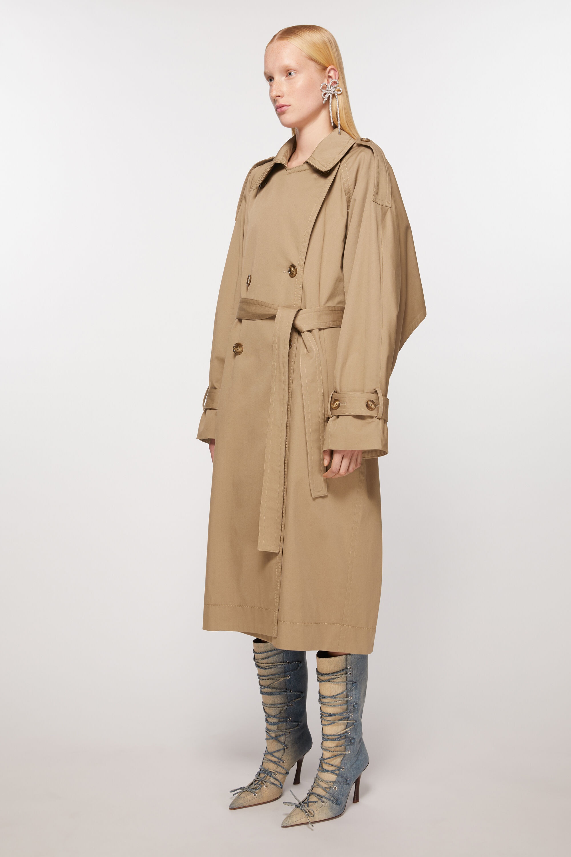 Double-breasted trench coat - Cold beige - 3