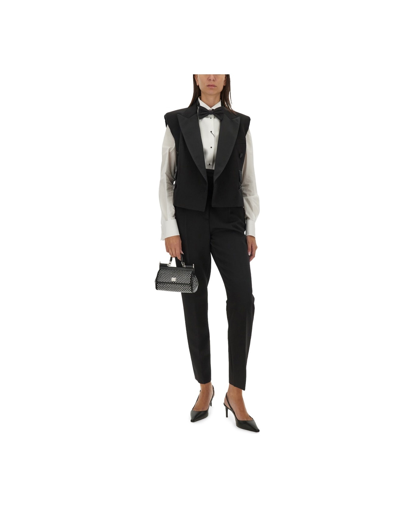 Double-breasted Sleeveless Jacket - 2