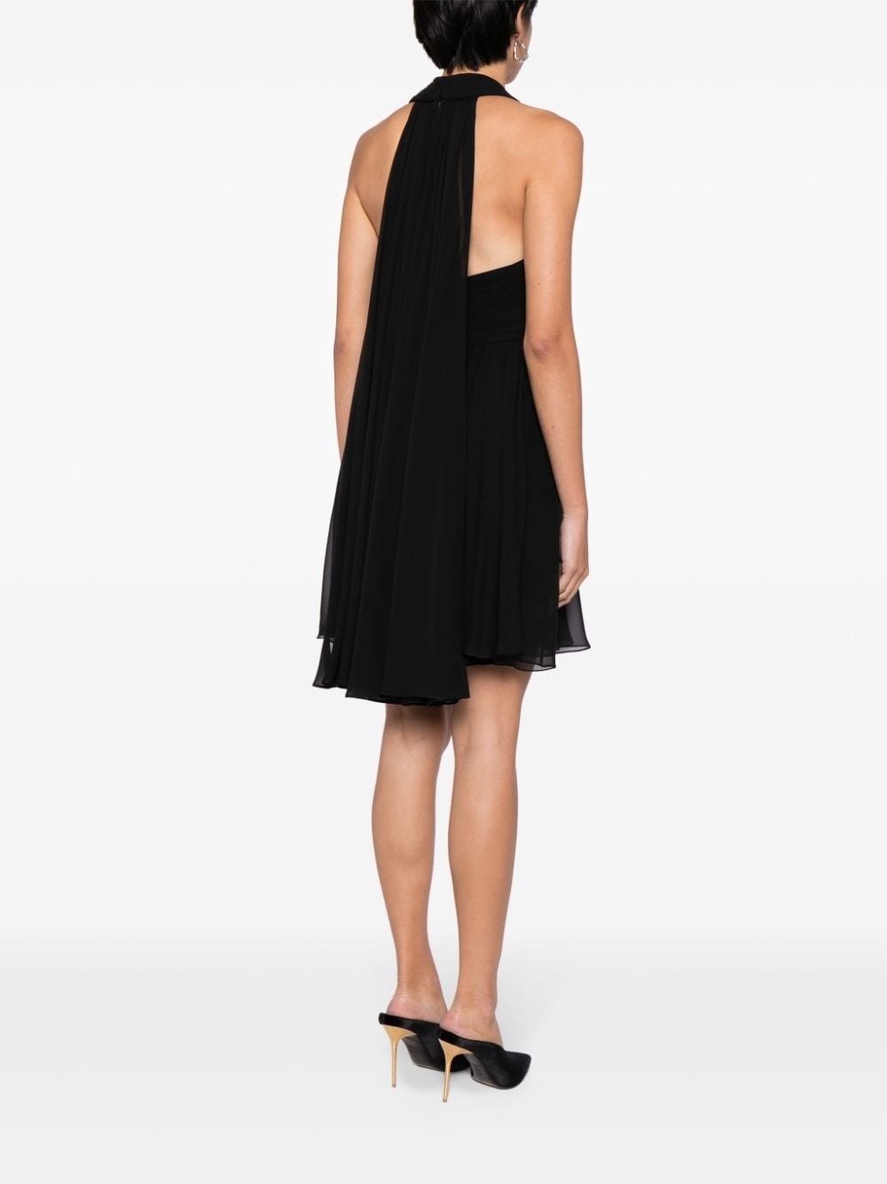 V-neck silk minidress - 4