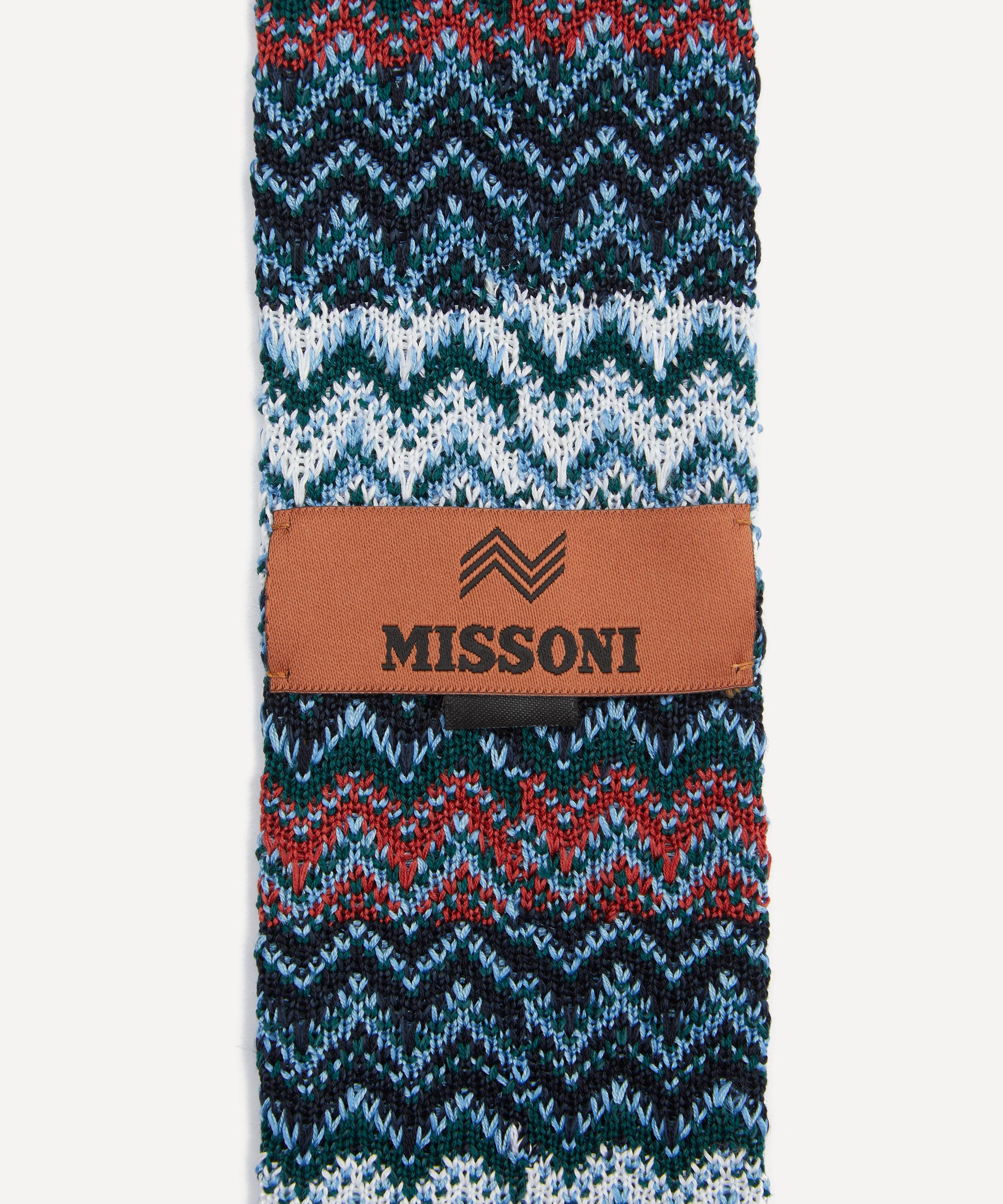 Blue-Multi Knitted Tie - 3