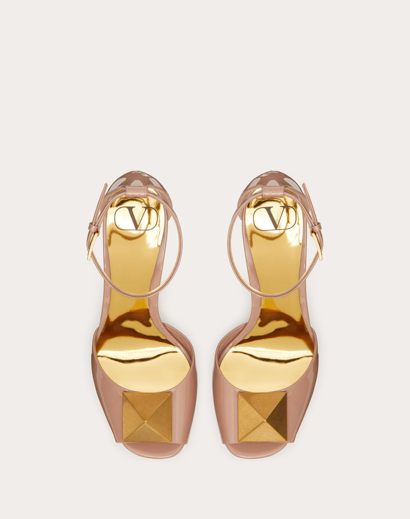 OPEN TOE PUMP WITH ONE STUD PLATFORM IN PATENT LEATHER 120 MM 4
