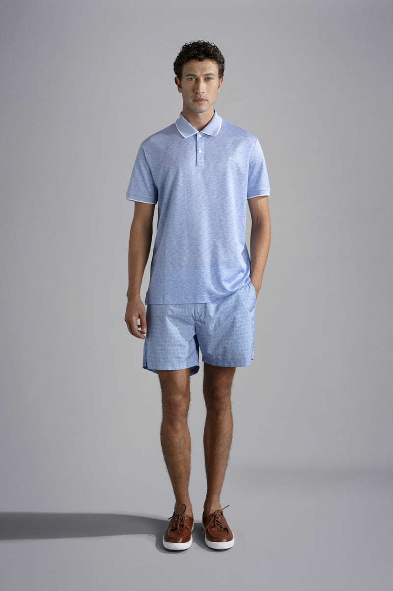 Paul & Shark COTTON AND SILK POLO SHIRT WITH CONTRASTING DETAILS outlook