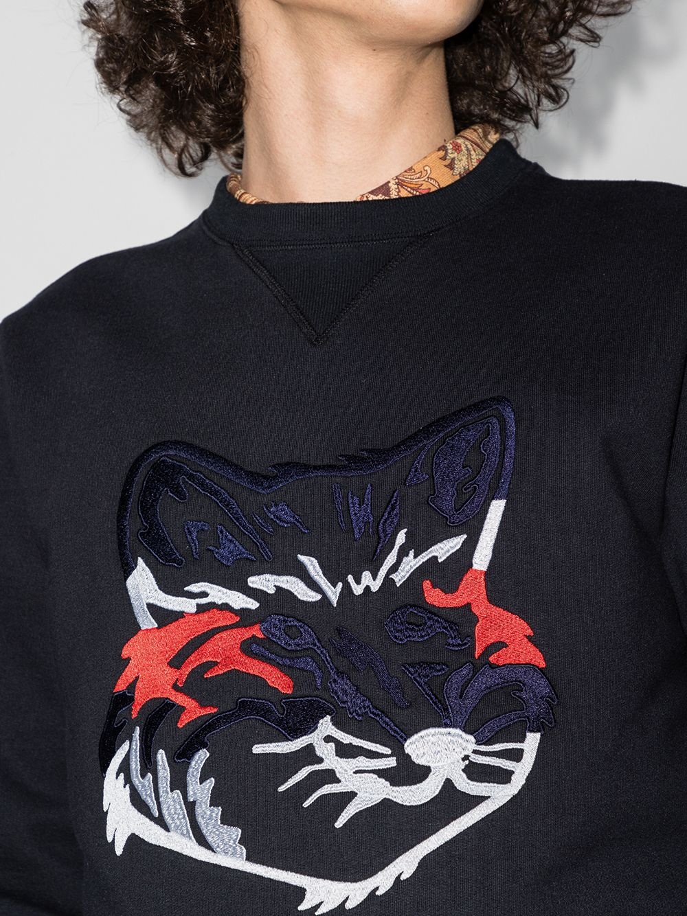 embroidered fox motif sweatshirt - 4