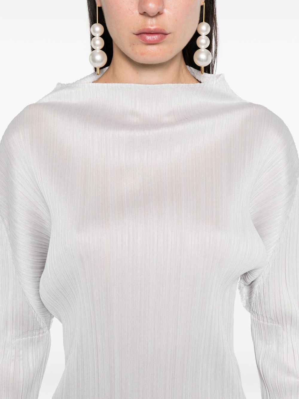 pleated mock-neck top - 5