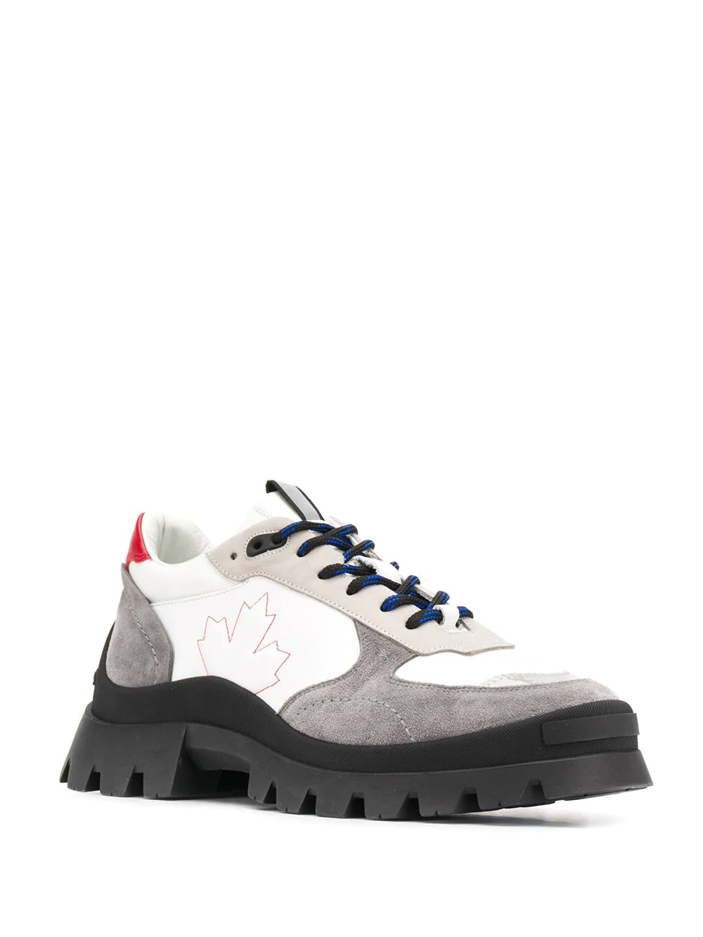 panelled lace-up sneakers - 2