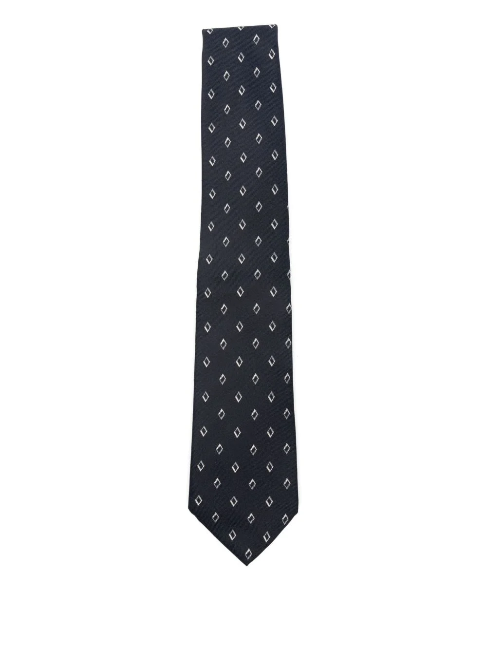 diamond-pattern silk tie - 1