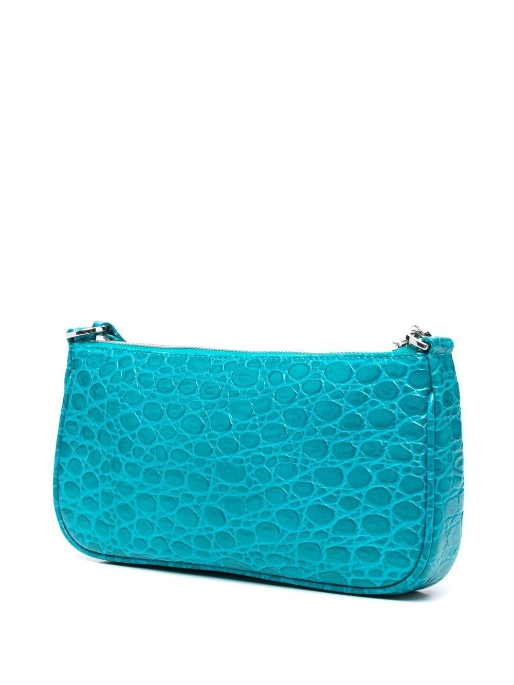 crocodile-embossed leather shoulder bag - 3